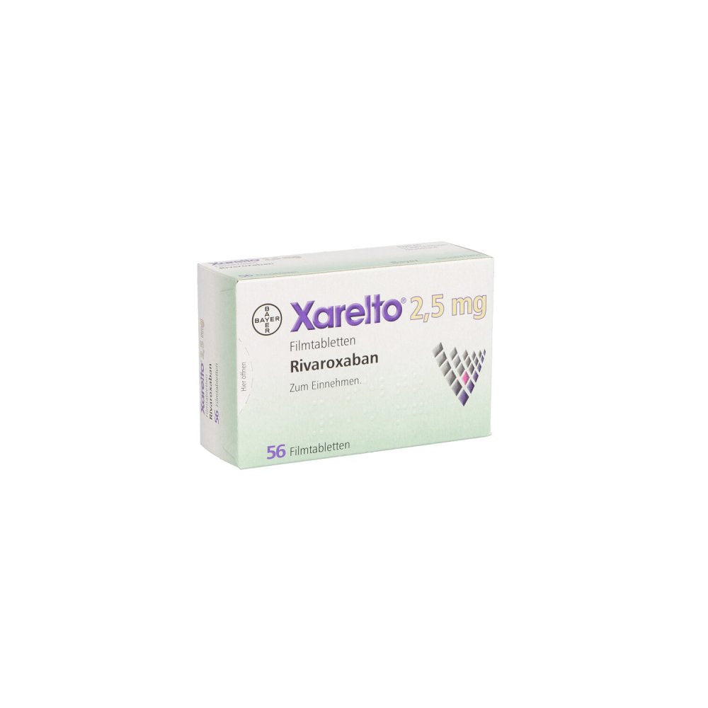 Das Produktfoto zeigt Xarelto 2,5 Mg Filmtabletten (1X56 stk) PZN 08461261