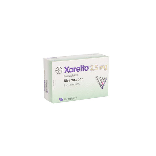 Das Produktfoto zeigt Xarelto 2,5 Mg Filmtabletten (1X56 stk) PZN 08461261