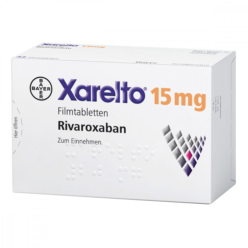 Das Produktfoto zeigt Xarelto 15 Mg Filmtabletten (42 stk) PZN 08461404