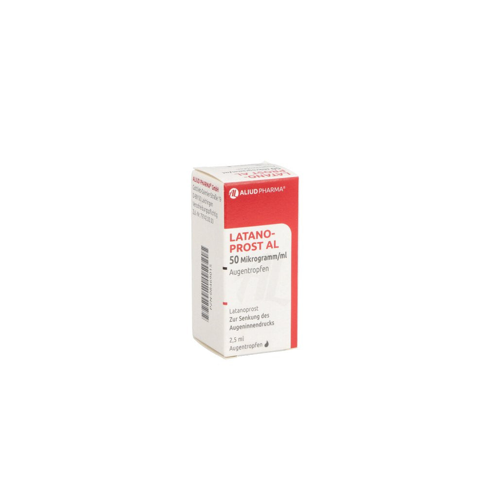 Das Produktfoto zeigt Latanoprost Al 50 Mikrogramm/Ml Augentropfen (2.5 ml) PZN 08469015