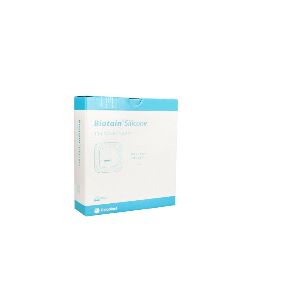 Das Produktfoto zeigt Biatain Silikon Schaumverband 10x10 Cm (10 stk) PZN 08482079