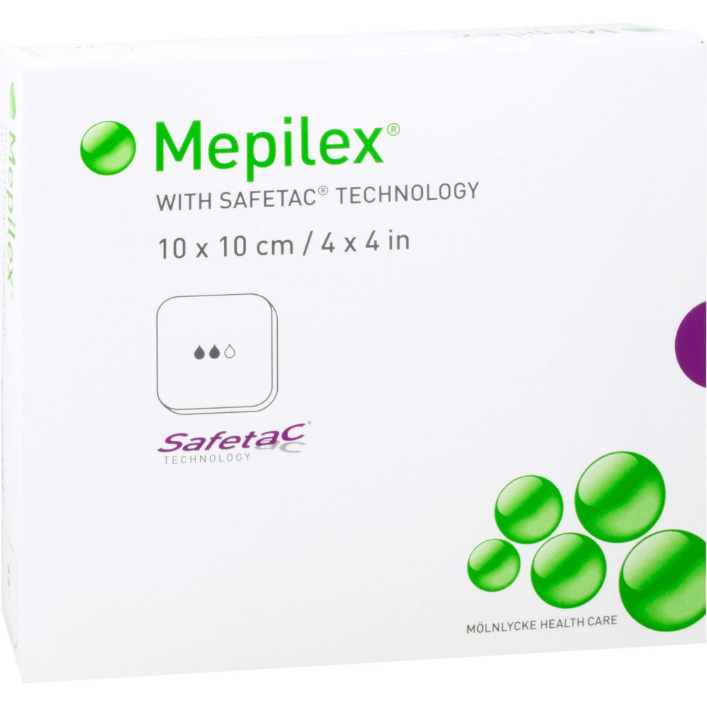 Das Produktfoto zeigt Mepilex 10x10 Cm Schaumverband (5 stk) PZN 08482122