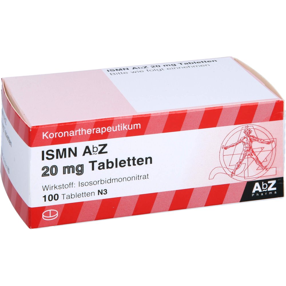 Das Produktfoto zeigt Ismn Abz 20 Mg Tabletten (100 stk) PZN 08494119