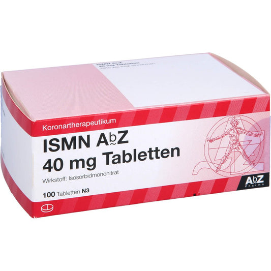 Das Produktfoto zeigt Ismn Abz 40 Mg Tabletten (100 stk) PZN 08494148