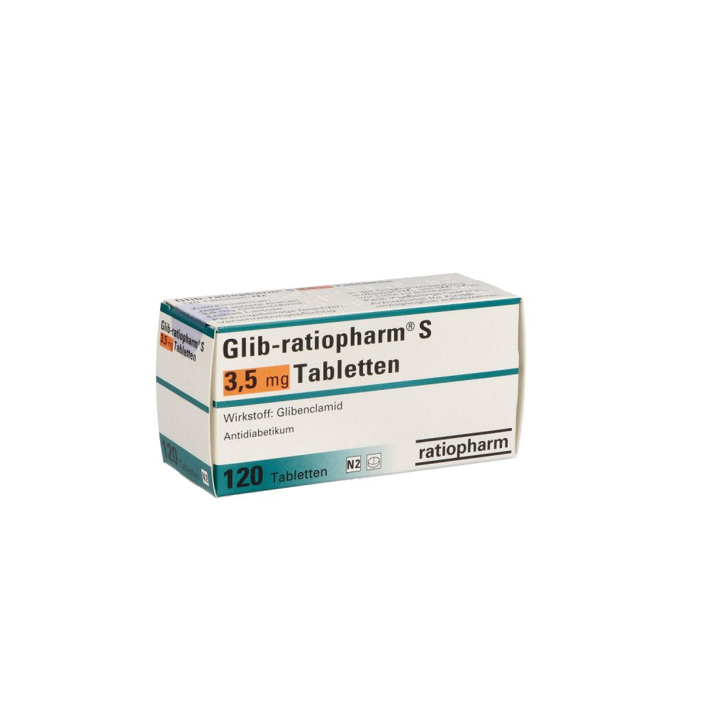 Das Produktfoto zeigt Glib-Ratiopharm S 3,5 Mg Tabletten (120 stk) PZN 08494817