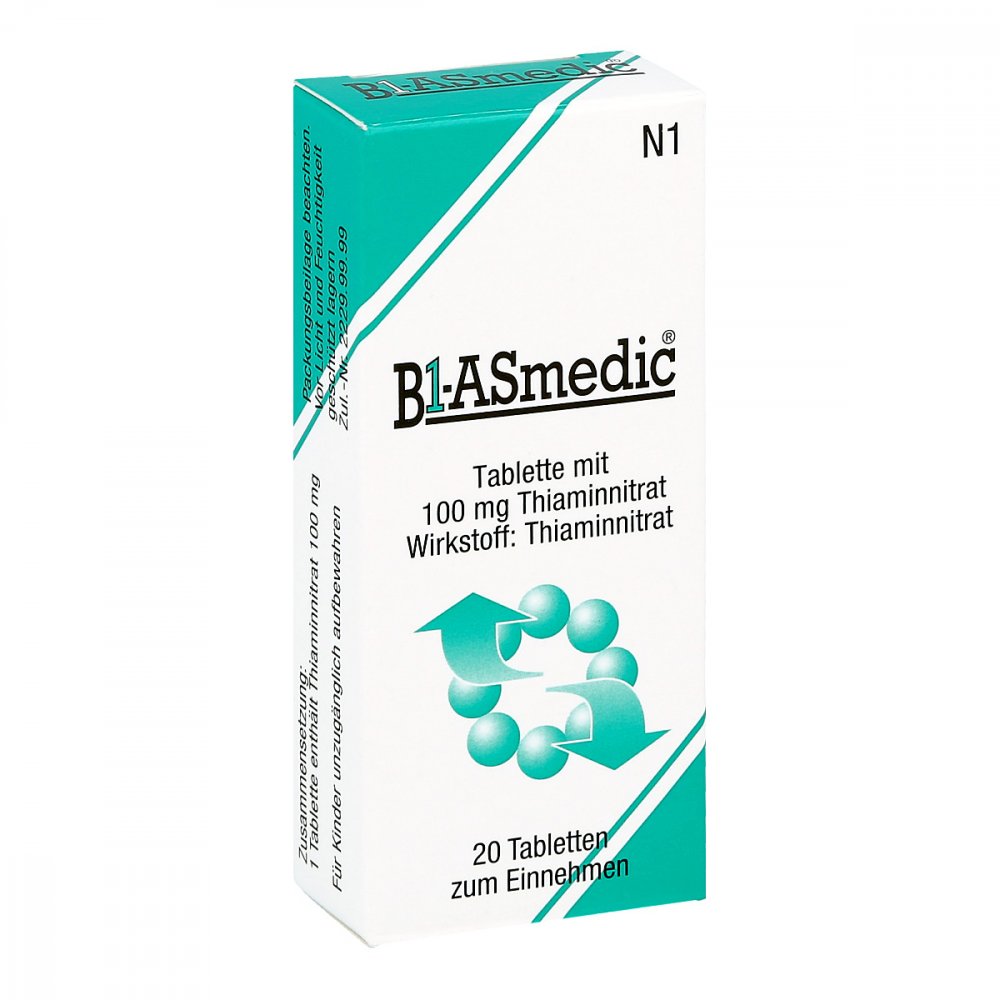 Das Produktfoto zeigt B1 Asmedic Tabletten (20 stk) PZN 08503278