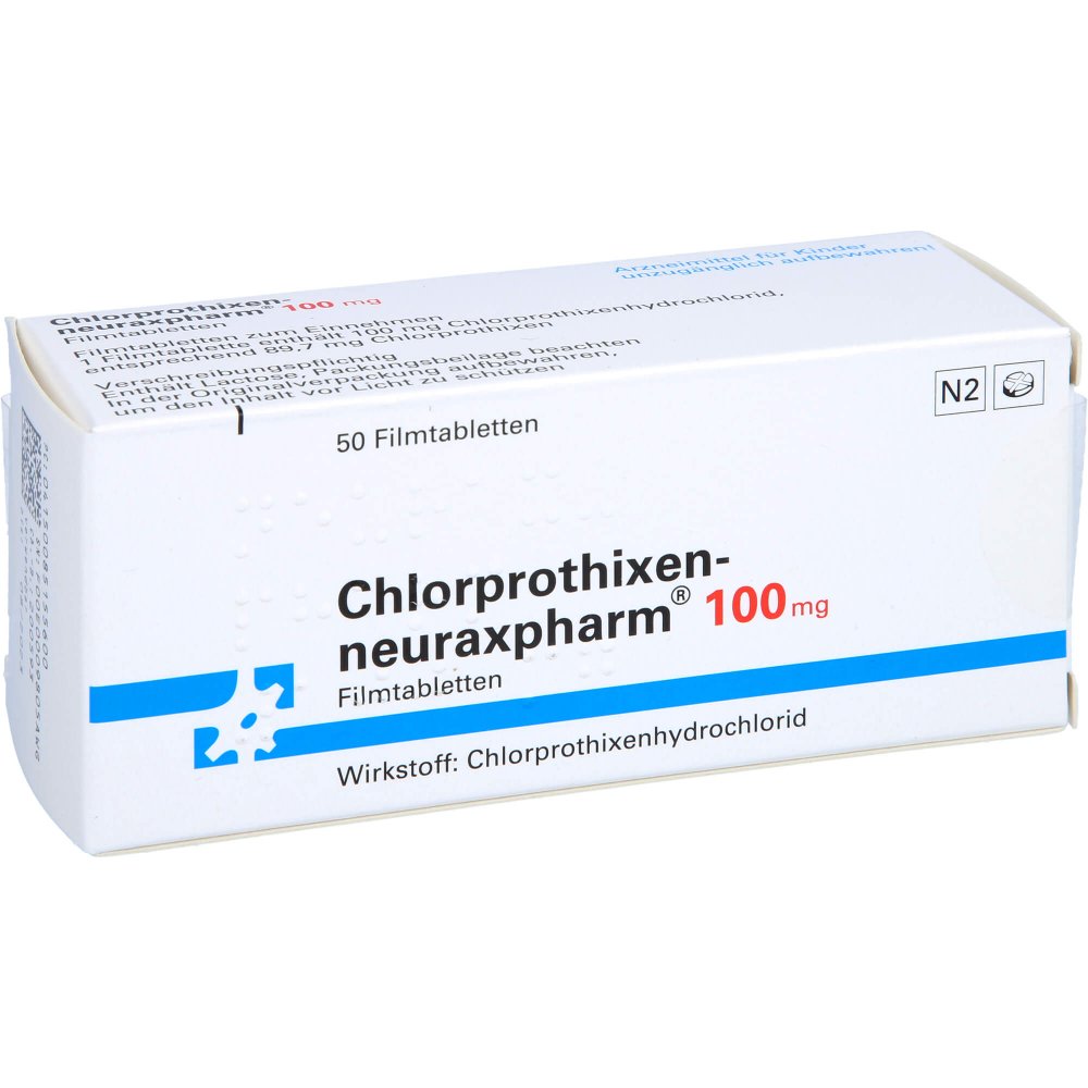 Das Produktfoto zeigt Chlorprothixen-Neuraxpharm 100 Filmtabletten (50 stk) PZN 08515560