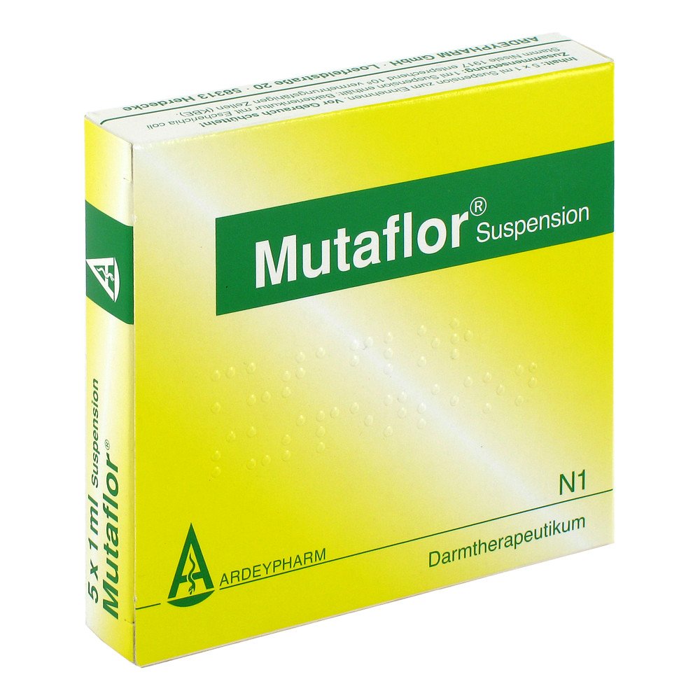 Das Produktfoto zeigt Mutaflor Suspension (5X1 ml) PZN 08522979