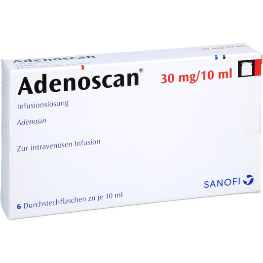 Das Produktfoto zeigt Adenoscan Durchstechflaschen (6 stk) PZN 08523832