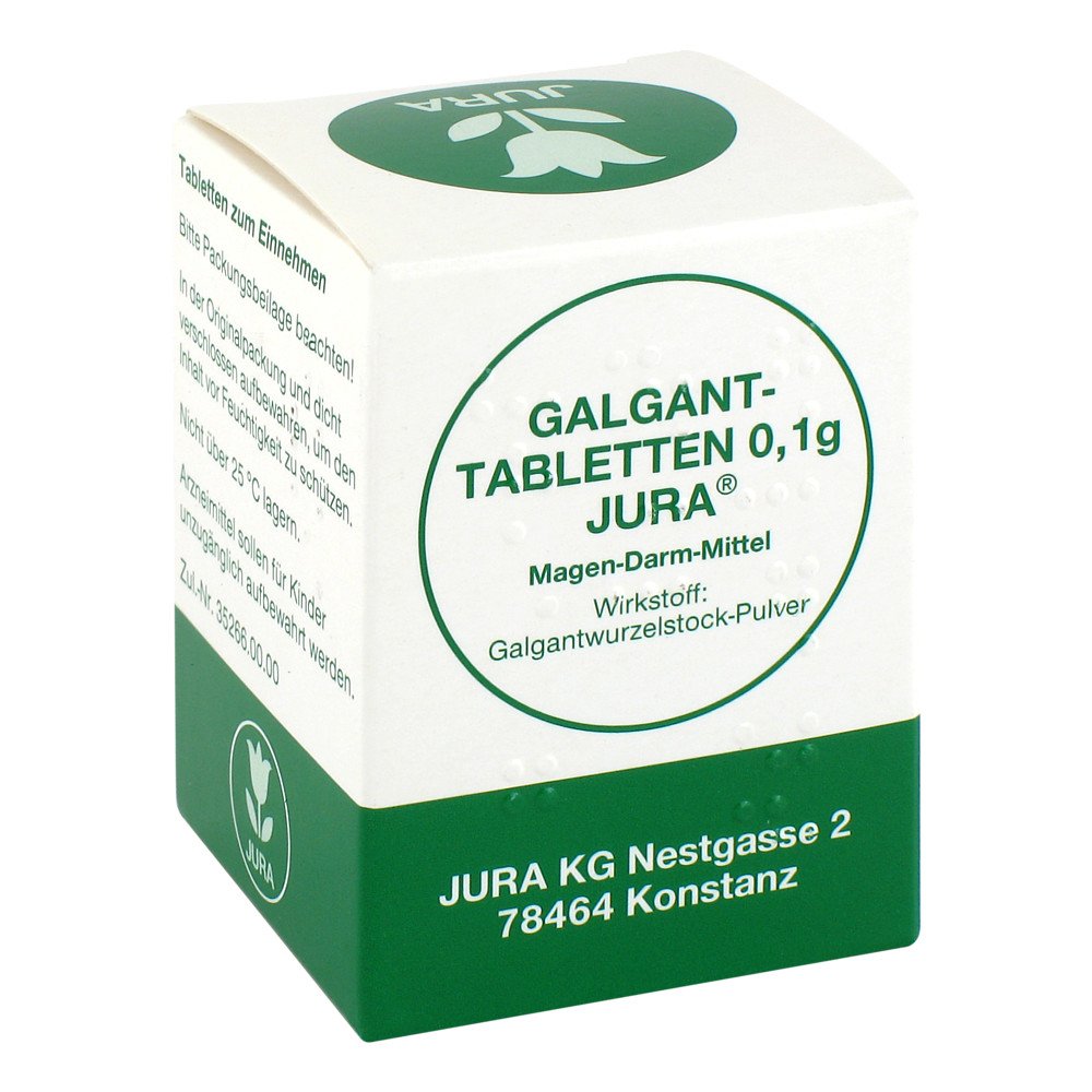 Das Produktfoto zeigt Galganttabletten 0,1 G Jura (100 stk) PZN 08524760