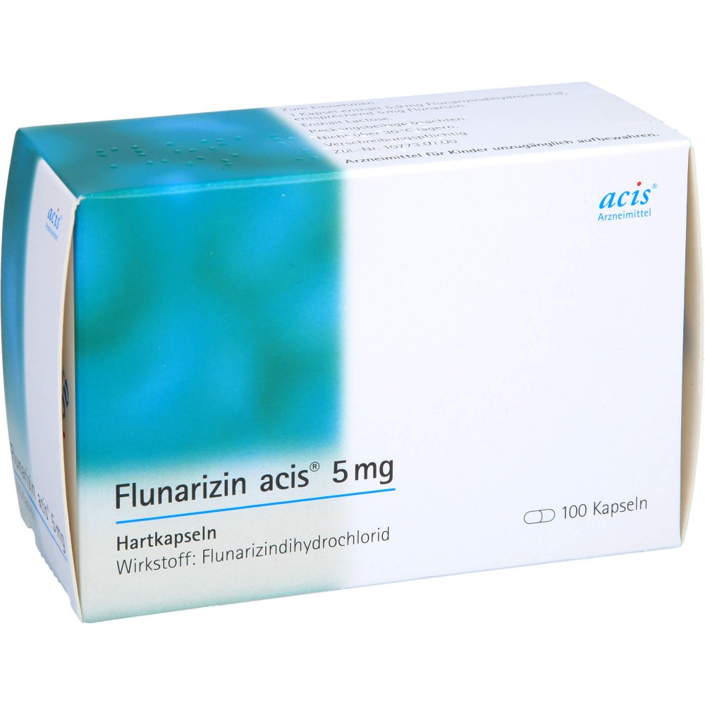 Das Produktfoto zeigt Flunarizin Acis 5 Mg Hartkapseln (100 stk) PZN 08535829