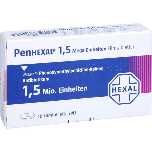Das Produktfoto zeigt Penhexal 1,5 Mega Filmtabletten (10 stk) PZN 08541391