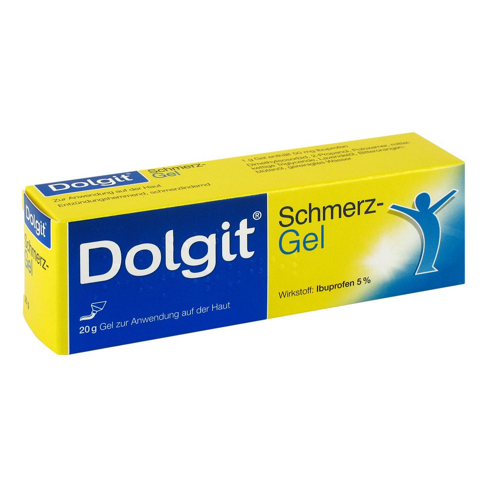 Das Produktfoto zeigt Dolgit Schmerzgel (20 g) PZN 08541801