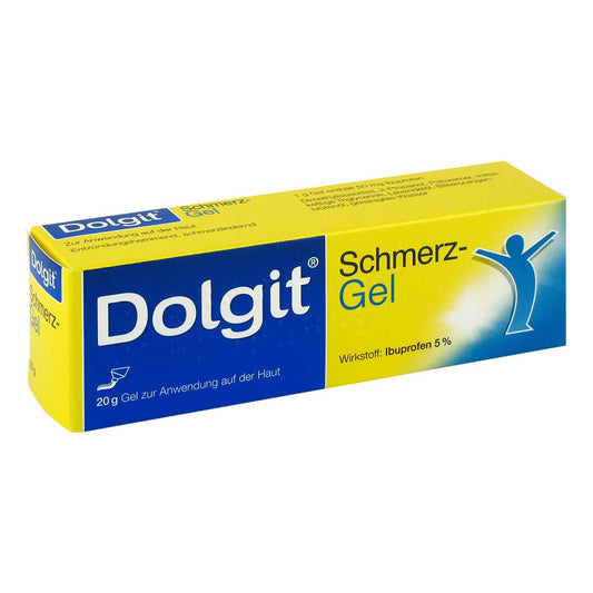 Das Produktfoto zeigt Dolgit Schmerzgel (20 g) PZN 08541801