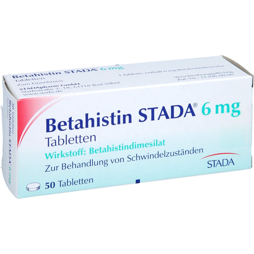 Das Produktfoto zeigt Betahistin Stada 6 Mg Tabletten (50 stk) PZN 08541899