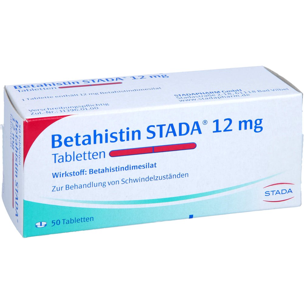 Das Produktfoto zeigt Betahistin Stada 12 Mg Tabletten (50 stk) PZN 08541936