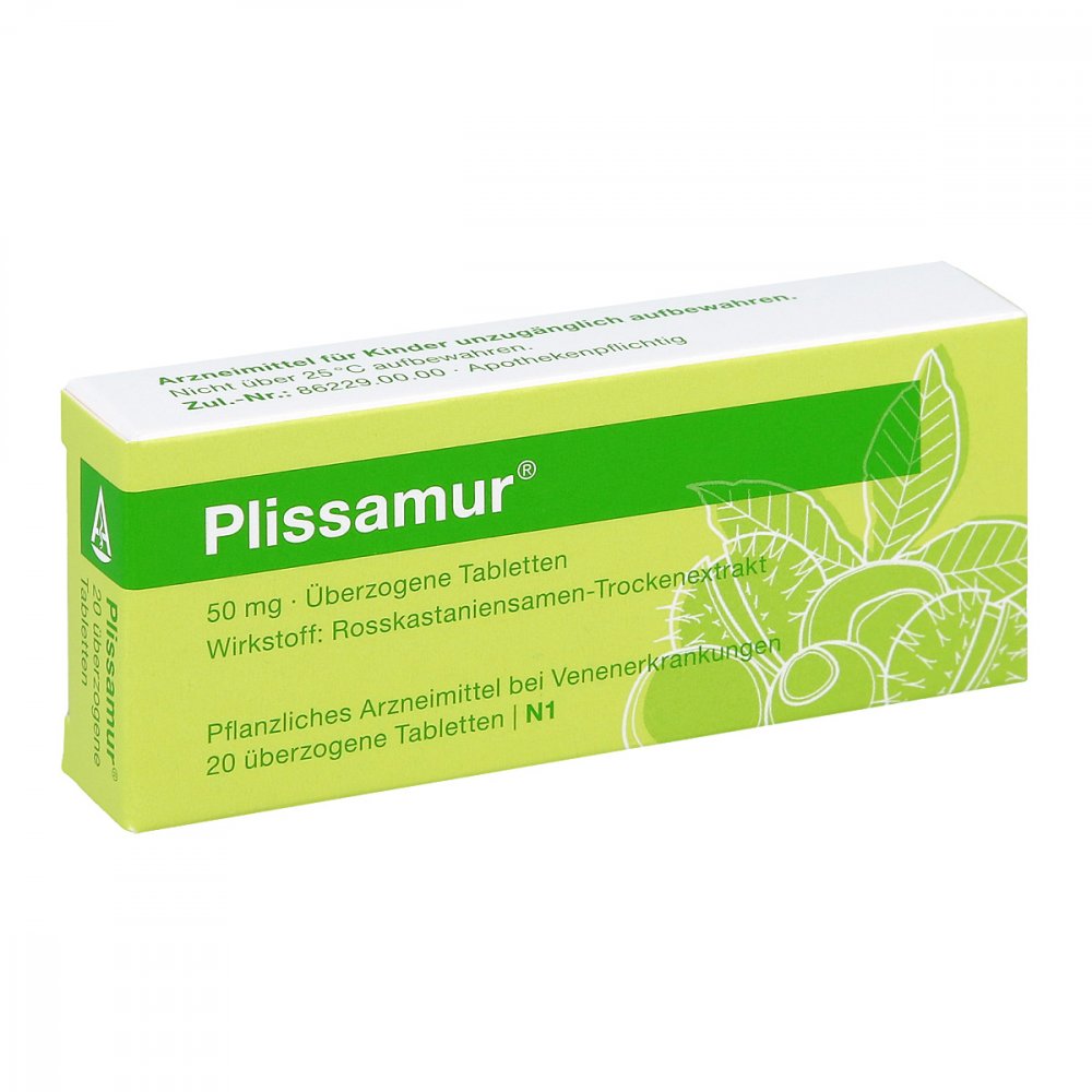 Das Produktfoto zeigt Plissamur Dragees (20 stk) PZN 08585626