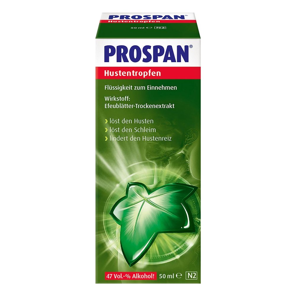 Das Produktfoto zeigt Prospan Hustentropfen (50 ml) PZN 08585968