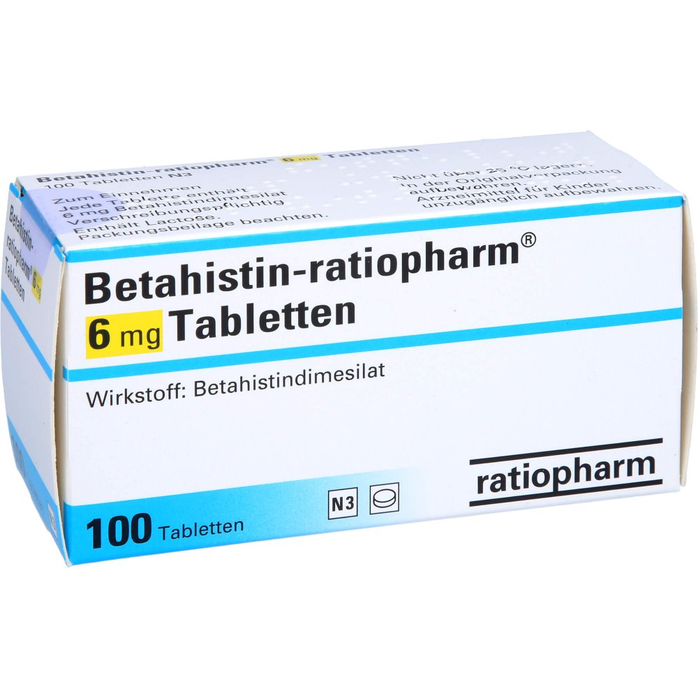 Betahistin-Ratiopharm 6 Mg Tabletten (100 stk)