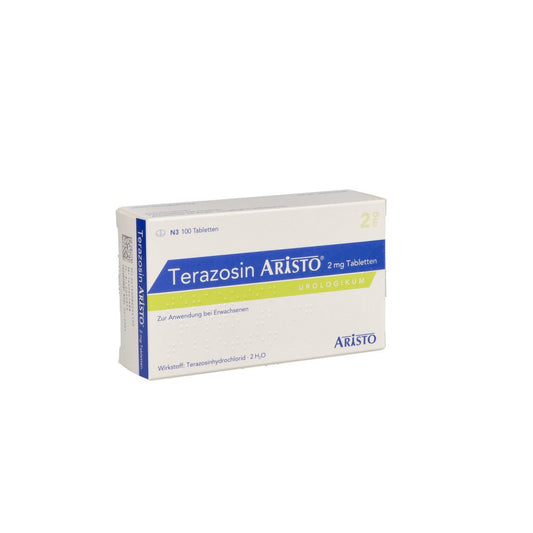 Das Produktfoto zeigt Terazosin Aristo 2 Mg Tabletten (100 stk) PZN 08624415