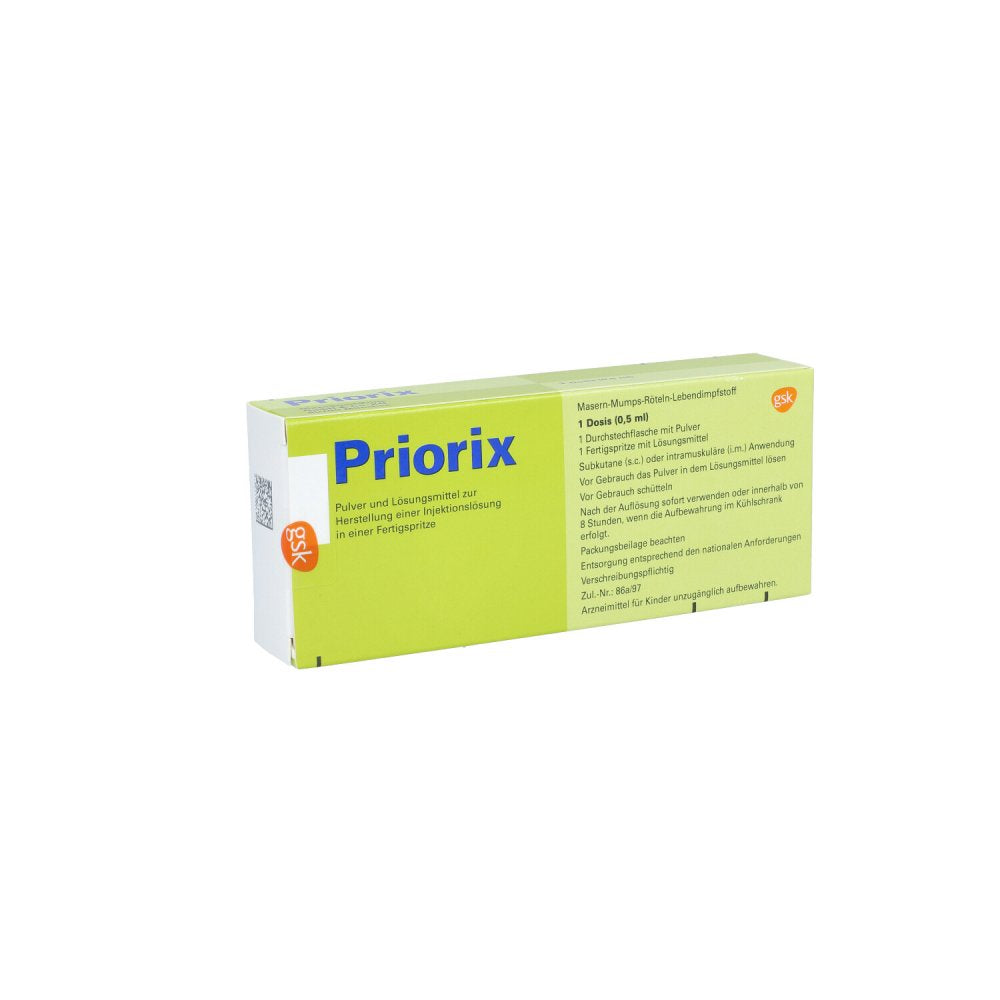 Das Produktfoto zeigt Priorix Masern Mumps Röteln P.U.Lm H.Inj.L.I.E.Fs. (1X1 stk) PZN 08627744