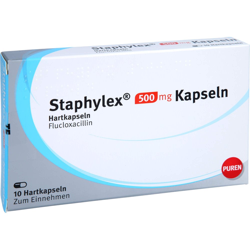 Das Produktfoto zeigt Staphylex 500 Mg Kapseln (10 stk) PZN 08630433