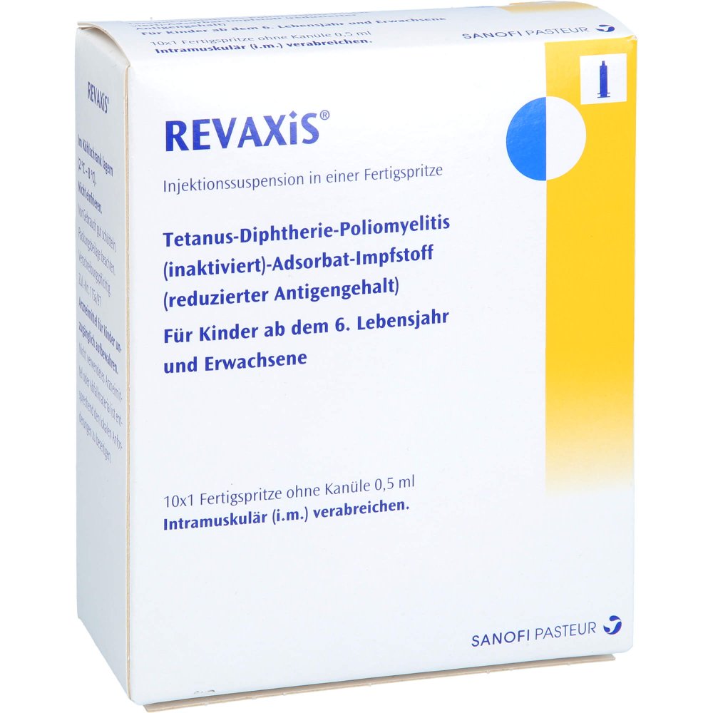 Das Produktfoto zeigt Revaxis Injekt.-Susp.I.E.Fertigspritze (10X1 stk) PZN 08645765