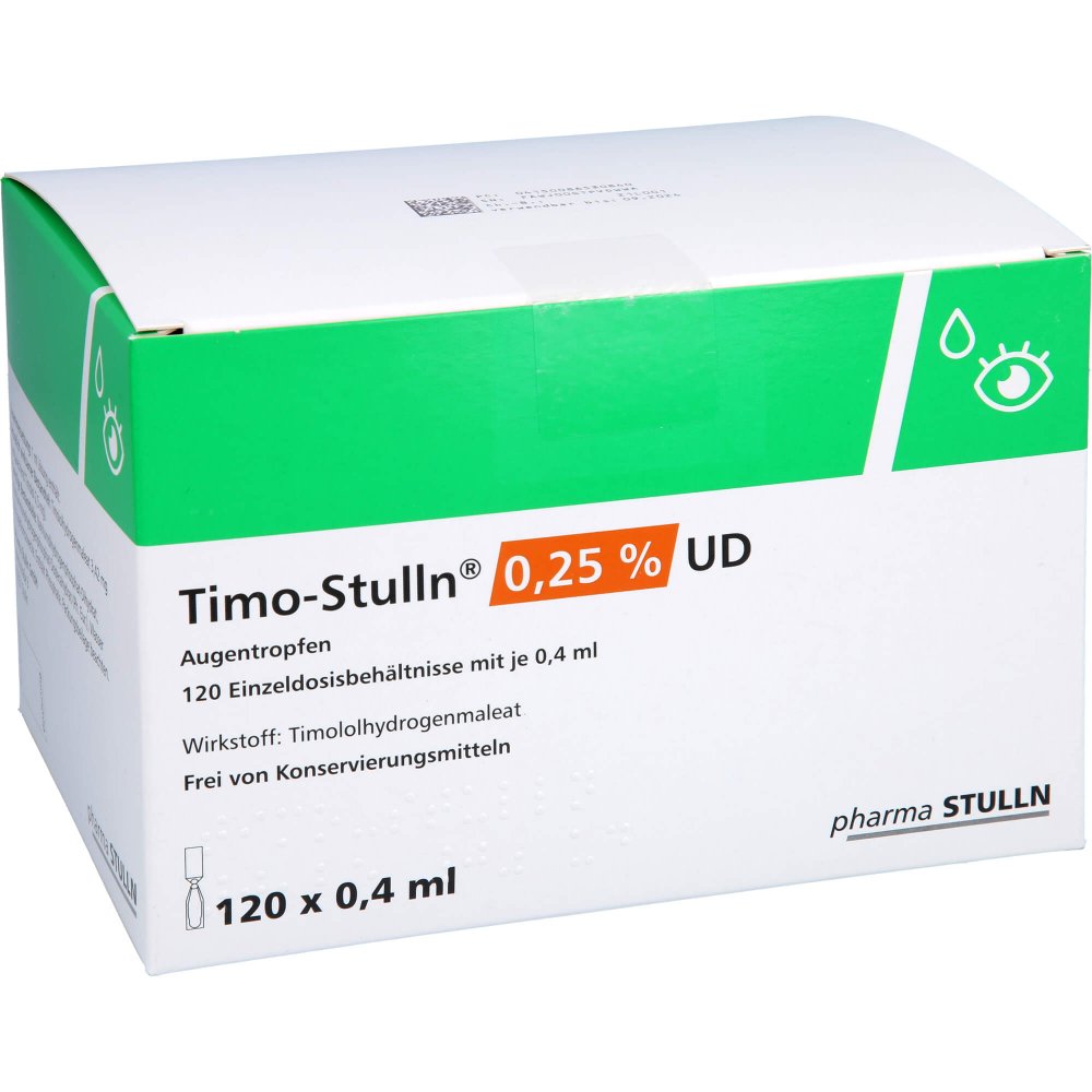 Das Produktfoto zeigt Timo-Stulln 0,25% Ud Augentropfen (120X0.4 ml) PZN 08653084