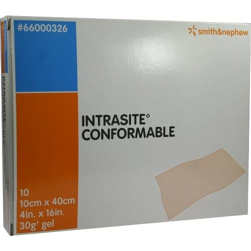 Das Produktfoto zeigt Intrasite Conformable Gelkompr.10x40 Cm (10 stk) PZN 08653138
