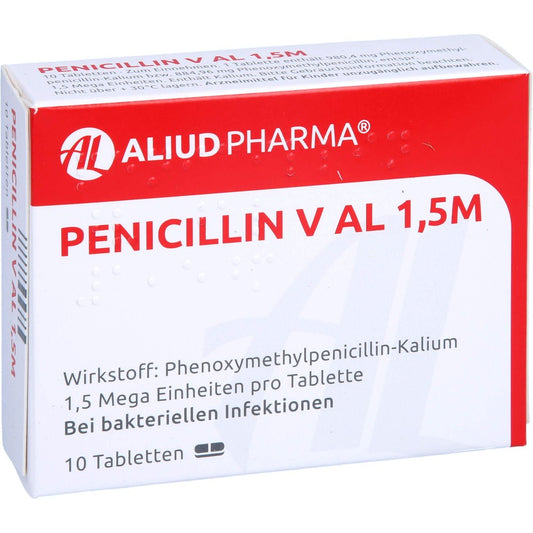 Das Produktfoto zeigt Penicillin V Al 1,5 M Tabletten (10 stk) PZN 08671917