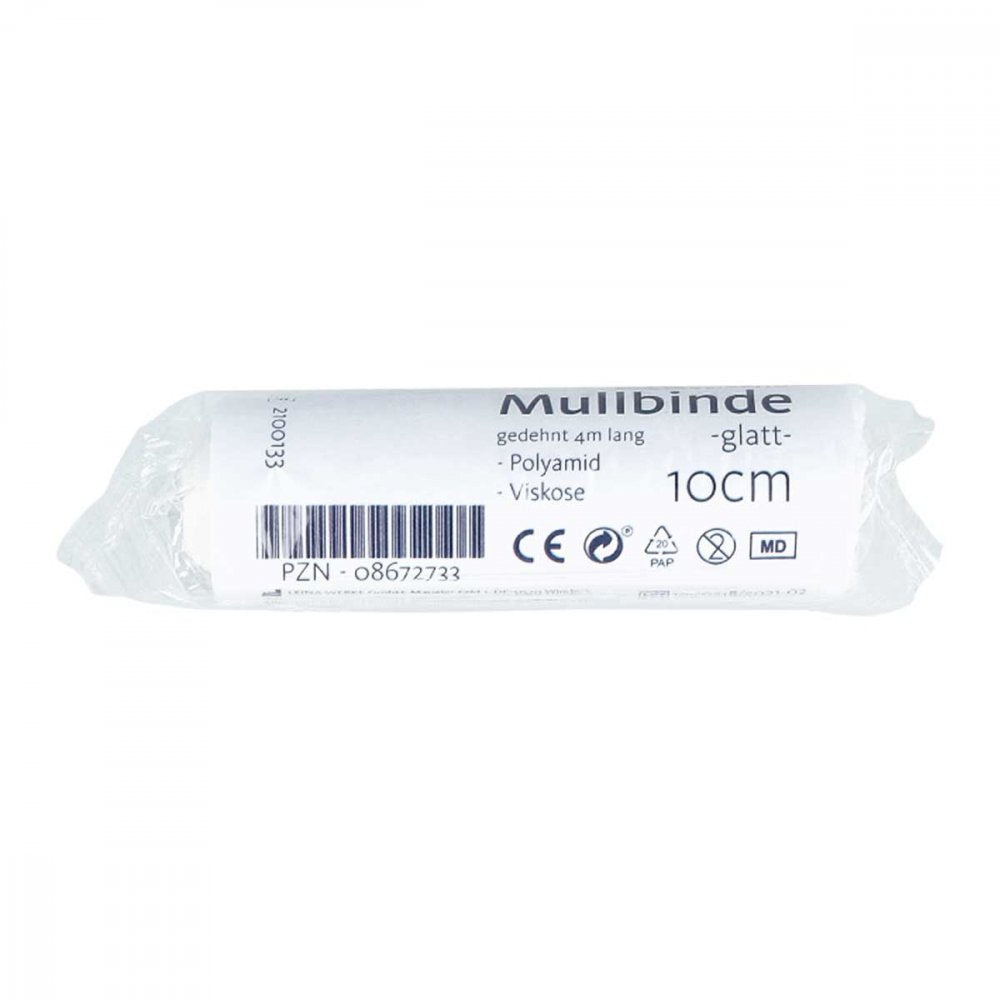 Das Produktfoto zeigt Mullbinden Elastisch 10 Cmx4 M Genopharm (1 stk) PZN 08672733