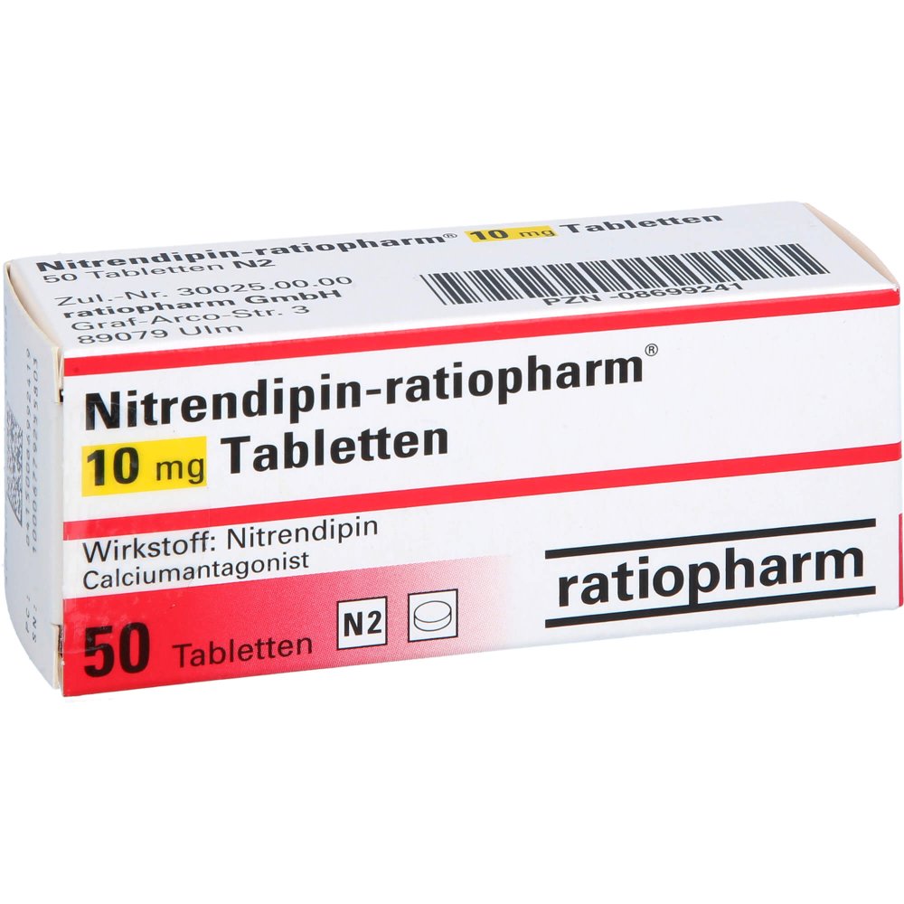 Das Produktfoto zeigt Nitrendipin-Ratiopharm 10 Mg Tabletten (50 stk) PZN 08699241