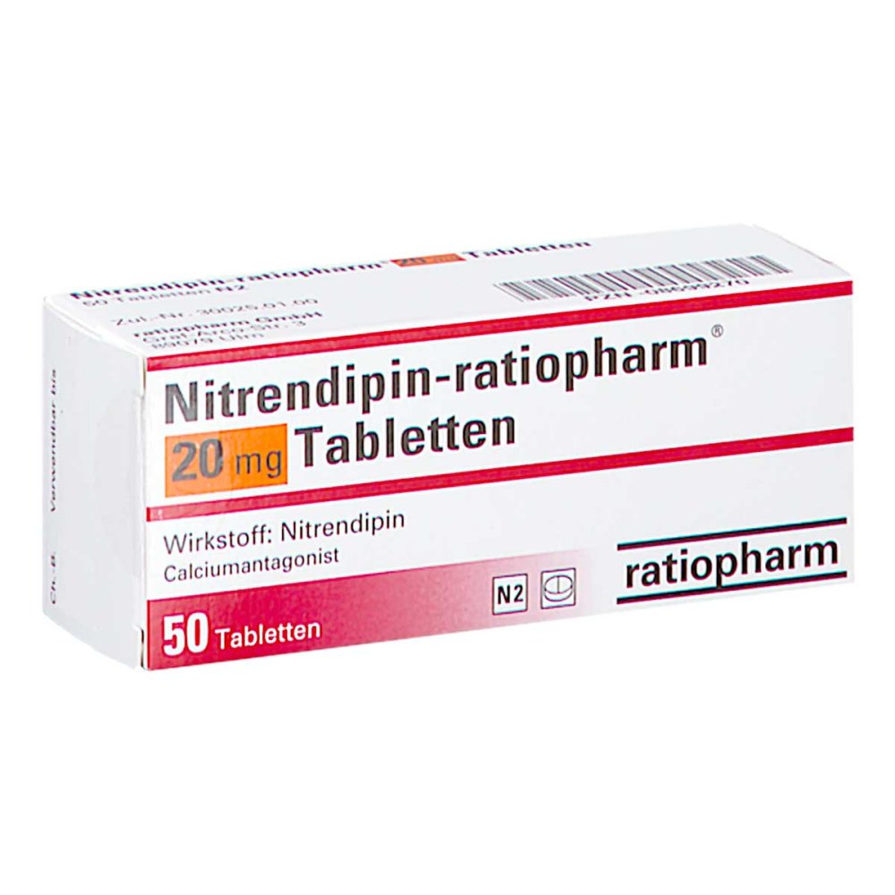 Das Produktfoto zeigt Nitrendipin-Ratiopharm 20 Mg Tabletten (50 stk) PZN 08699270