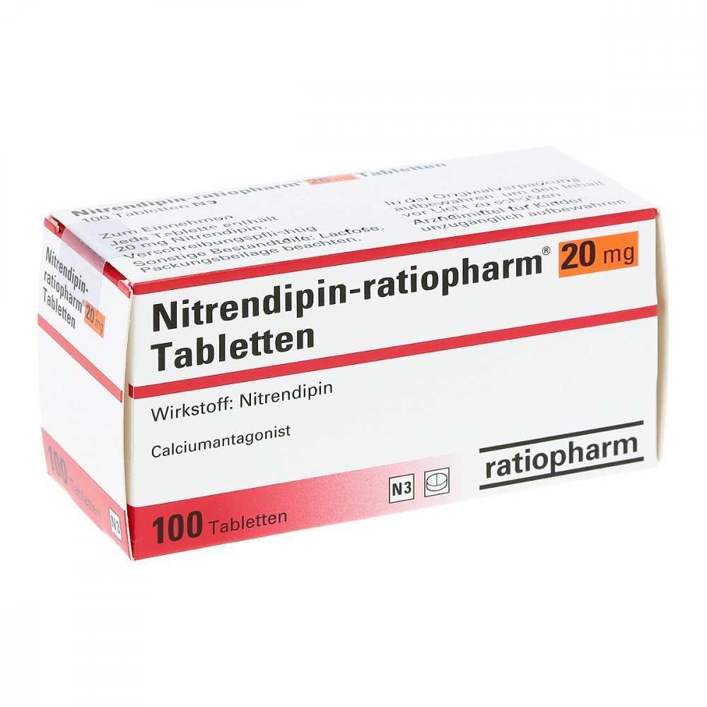Nitrendipin-Ratiopharm 20 Mg Tabletten (100 stk)