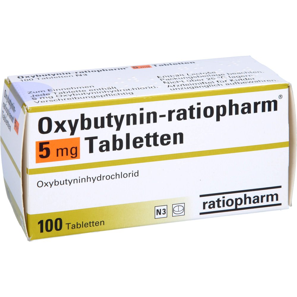 Das Produktfoto zeigt Oxybutynin-Ratiopharm 5 Mg Tabletten (100 stk) PZN 08703882