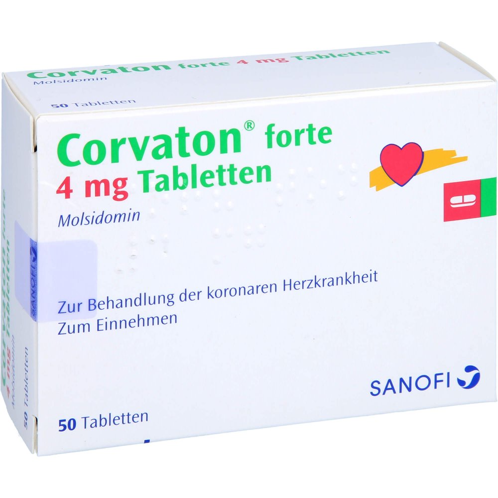 Das Produktfoto zeigt Corvaton Forte 4 Mg Tabletten (50 stk) PZN 08705355