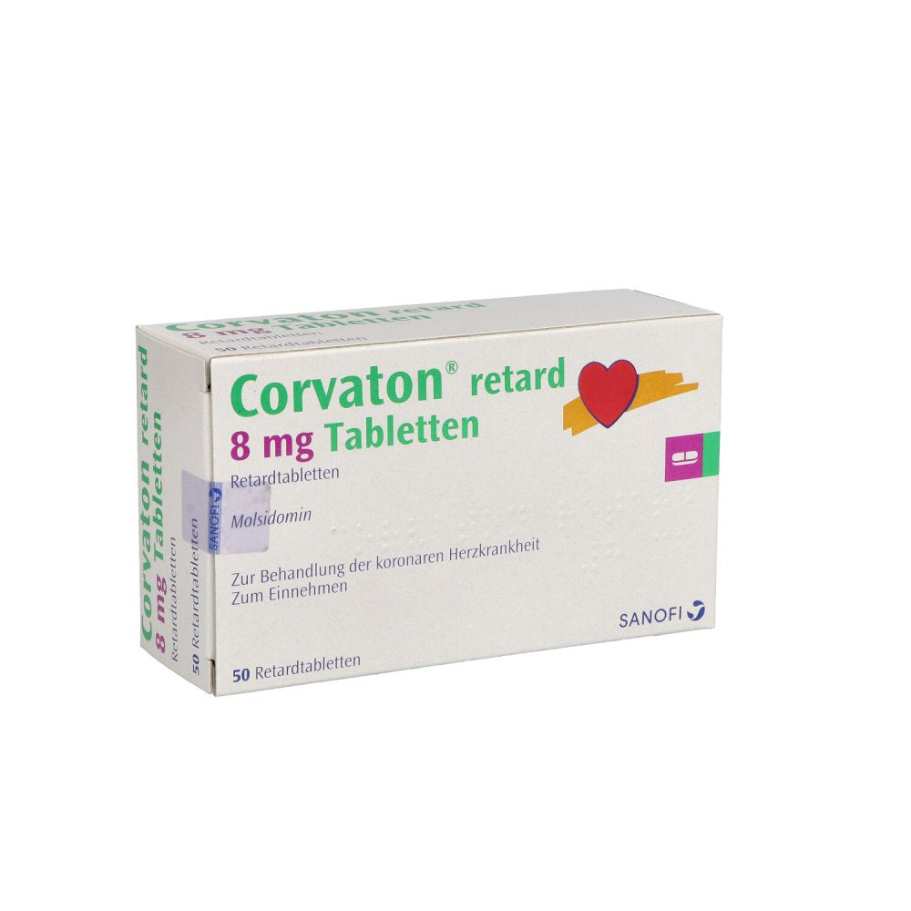 Das Produktfoto zeigt Corvaton Retard 8 Mg Tabl. (50 stk) PZN 08705409