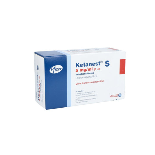 Das Produktfoto zeigt Ketanest S 5 Mg/Ml Ohne Konservier.Mittel Ampullen (10X5 ml) PZN 08707265