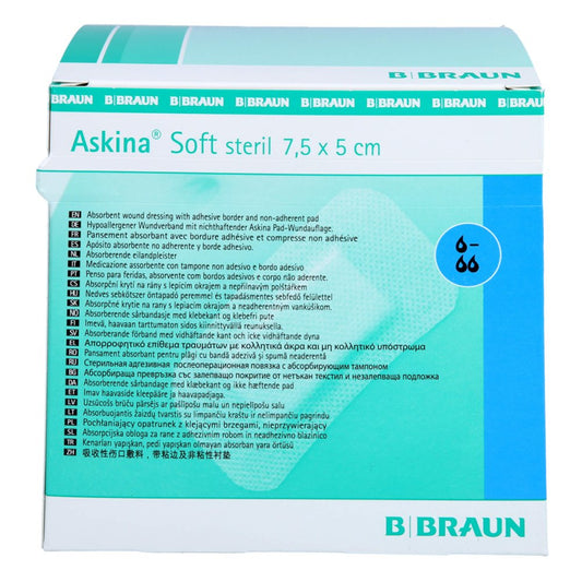 Das Produktfoto zeigt Askina Soft Wundverband 5x7,5 Cm Steril (50 stk) PZN 08711137