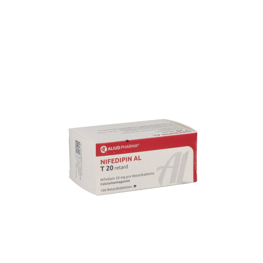 Das Produktfoto zeigt Nifedipin Al T 20 Retard Tabl. (100 stk) PZN 08715477