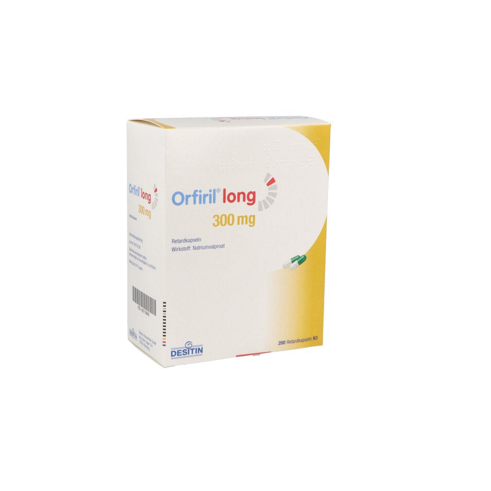 Das Produktfoto zeigt Orfiril Long 300 Mg Retardkapseln (200 stk) PZN 08718949