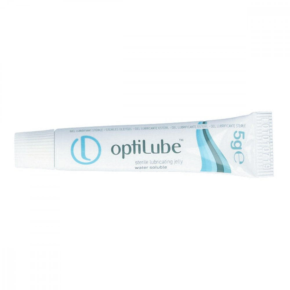 Das Produktfoto zeigt Optilube Gleitgel Steril Tube (1X5 g) PZN 08721880