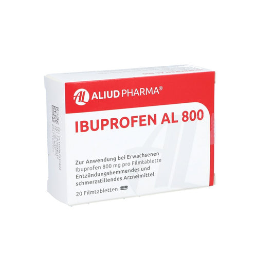 Das Produktfoto zeigt Ibuprofen Al 800 Filmtabletten (20 stk) PZN 08753182