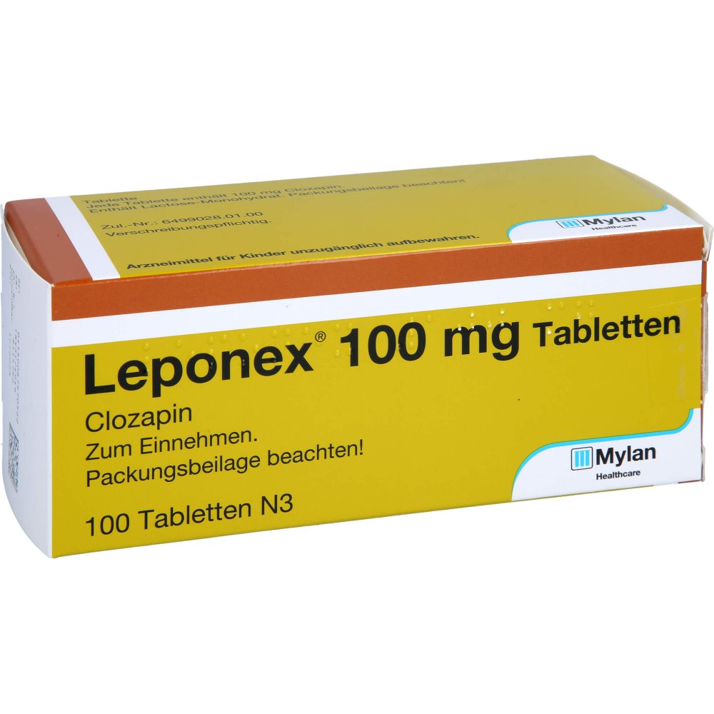 Das Produktfoto zeigt Leponex 100 Mg Tabletten (100 stk) PZN 08757056