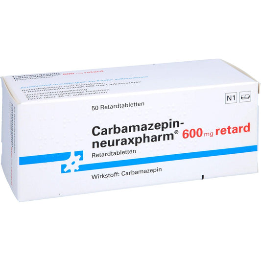 Das Produktfoto zeigt Carbamazepin-Neuraxpharm 600 Mg Retard Tabl. (50 stk) PZN 08782309