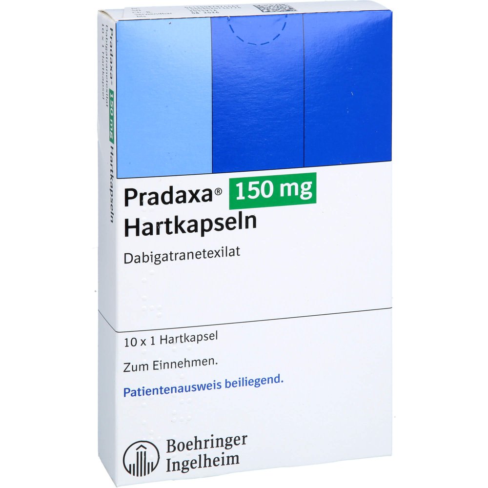 Das Produktfoto zeigt Pradaxa 150 Mg Hartkapseln (10 stk) PZN 08797446