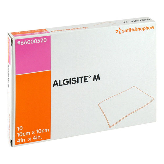 Das Produktfoto zeigt Algisite M Calciumalginat Wundaufl.10x10 Cm Ster. (10 stk) PZN 08798670