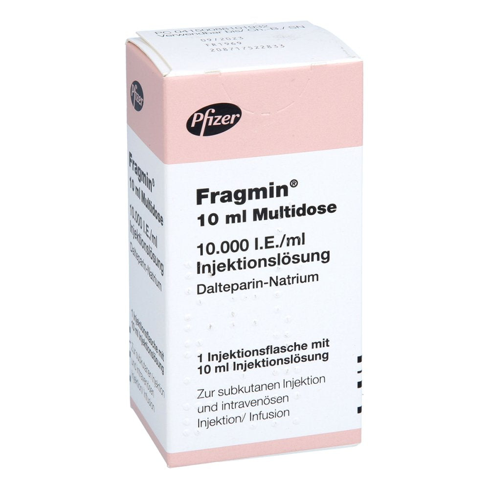 Das Produktfoto zeigt Fragmin 10 Ml Multidose 10.000 I.E./Ml Inj.-Lsg. (1X10 ml) PZN 08810193