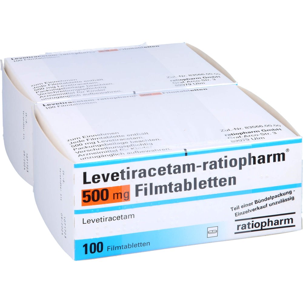 Levetiracetam-Ratiopharm 500 Mg Filmtabletten (200 stk)