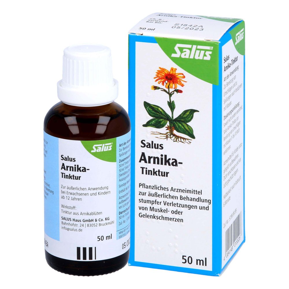 Das Produktfoto zeigt Arnika Tinktur Salus (50 ml) PZN 08815055